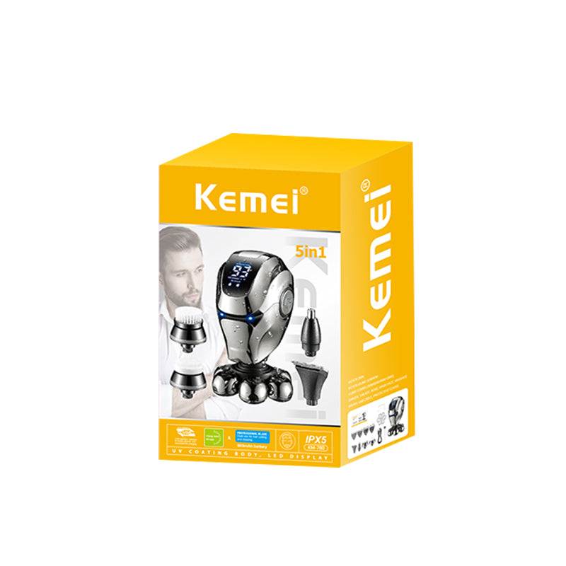 საპარსი 5 1-ში, 7 პირი, ციფრული ეკრანი KEMEI.