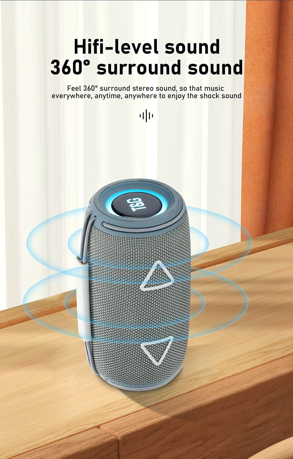 Bluetooth დინამიკი LED განათებით, TG657 15W.