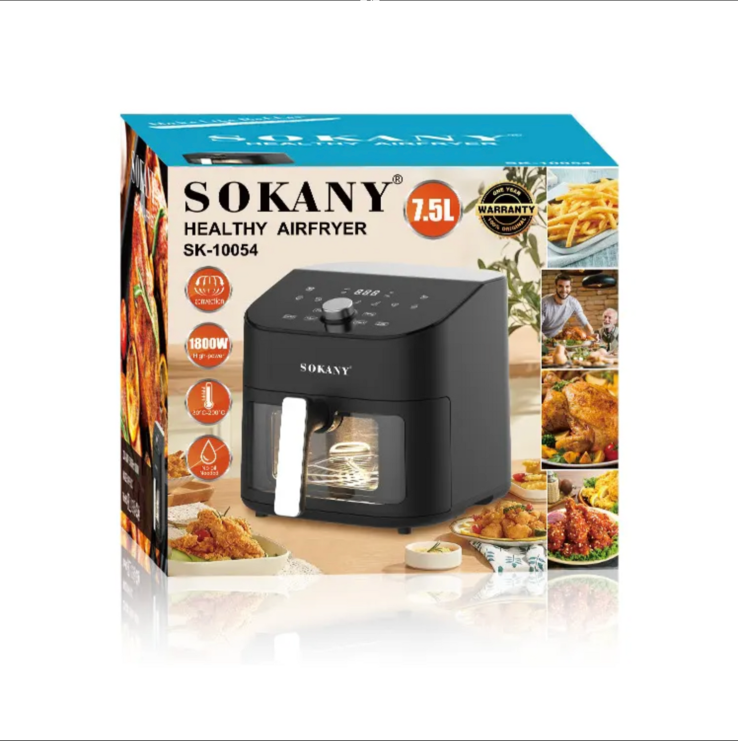 აეროგრილი, LCD ეკრანი SOKANY 7.5L 1800W