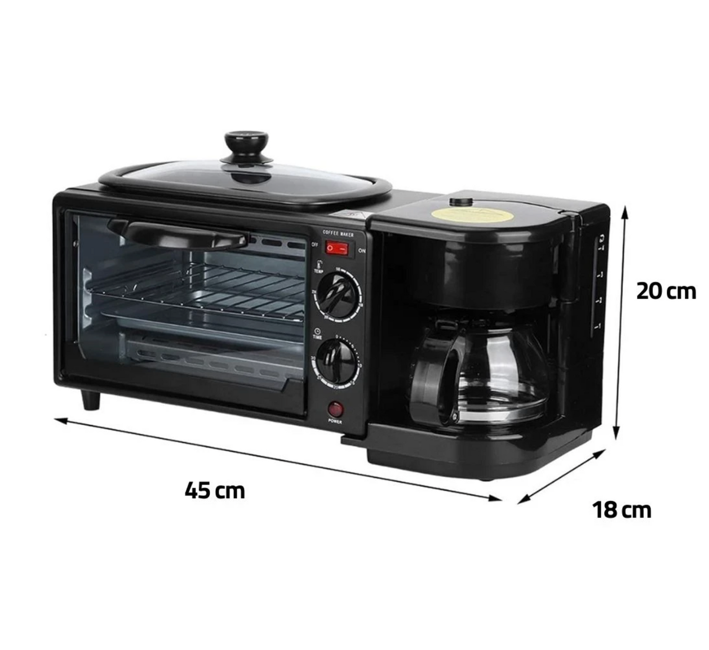 ღუმელი, 3-ში 1 საუზმის მწარმოებელი SOKANY 1250 W