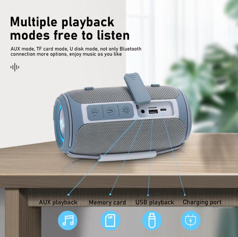 Bluetooth დინამიკი LED განათებით, TG657 15W.