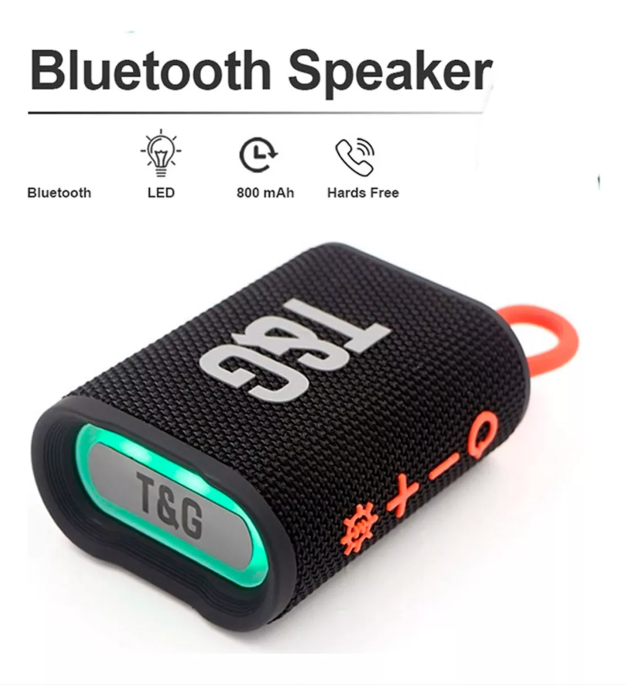 Bluetooth დინამიკი, LED განათებით- პორტატული დიზაინი, TG-396