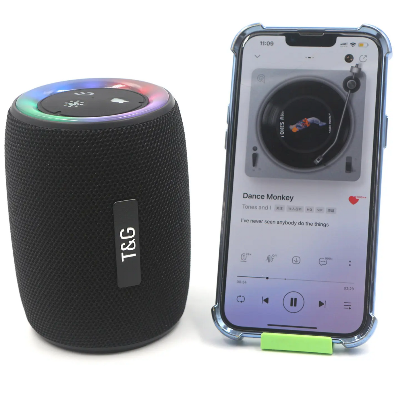 Bluetooth დინამიკი, LED განათებით TG434 8W.