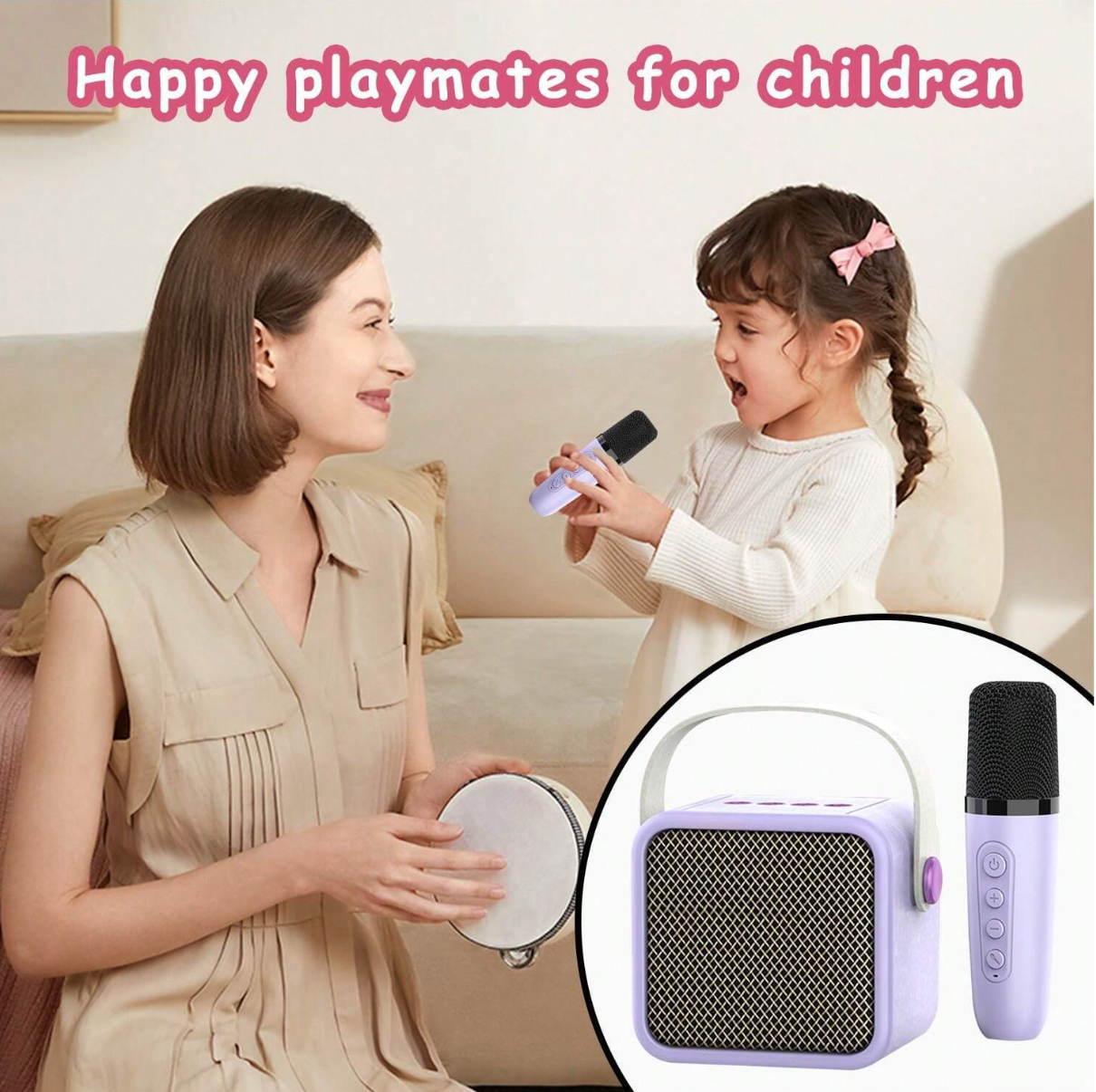 უსადენო Bluetooth კარაოკე მიკროფონი/ დინამიკი ბავშვებისთვის – 0P515 🎤🎶