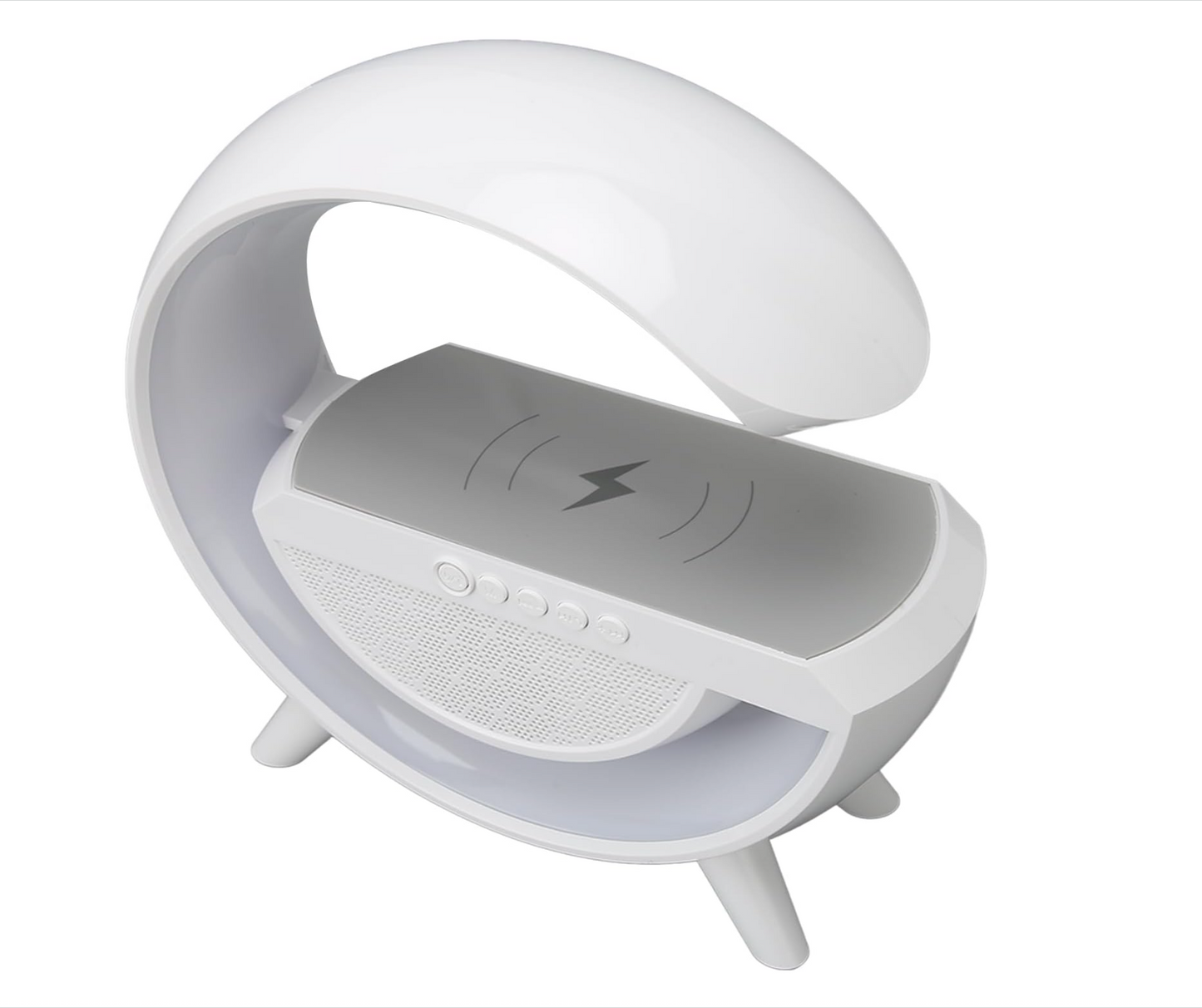 Bluetooth დინამიკი, უსადენო დამტენი, და სანათი