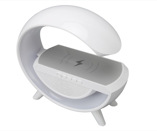 Bluetooth დინამიკი, უსადენო დამტენი, და სანათი