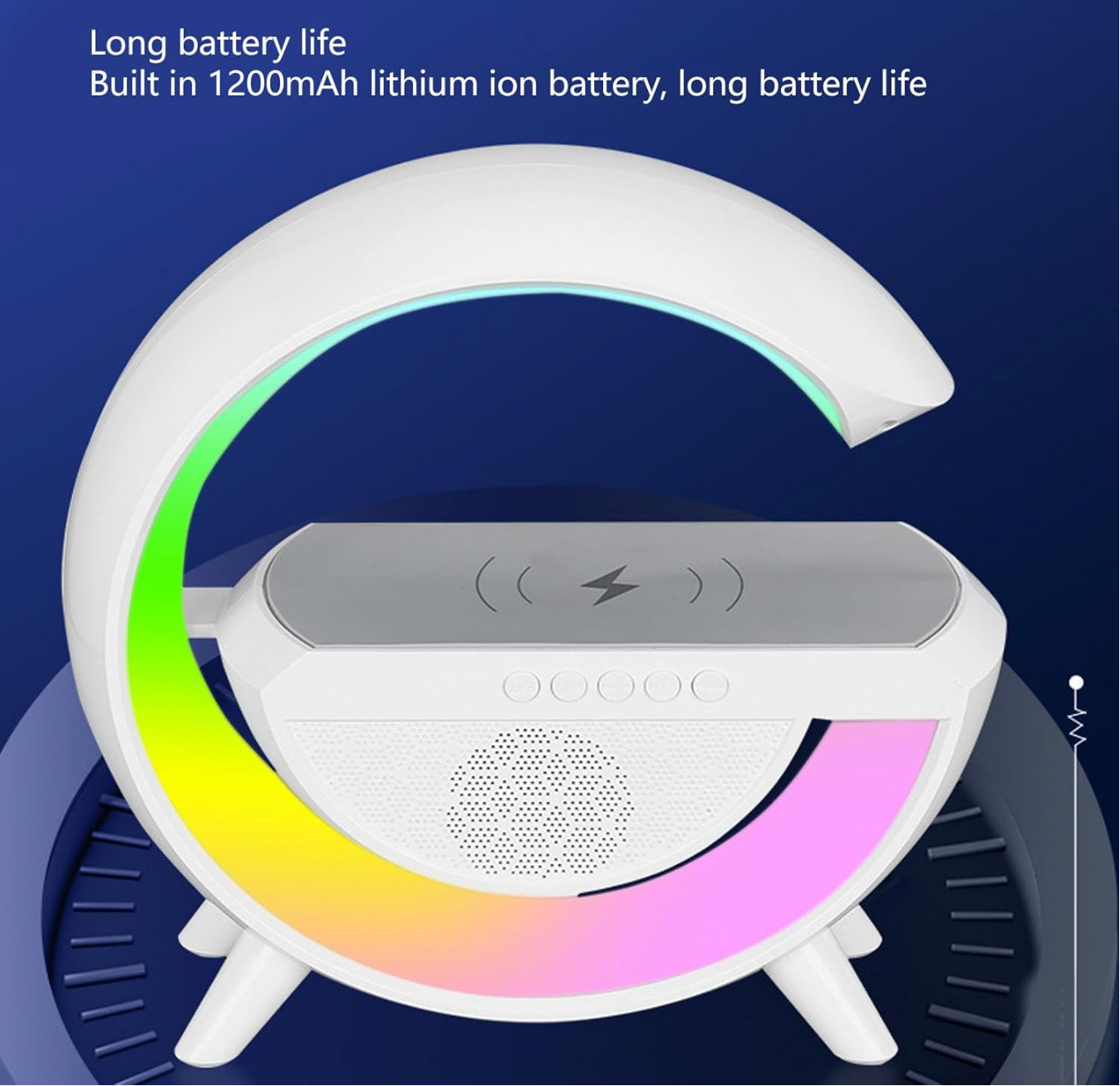 Bluetooth დინამიკი, უსადენო დამტენი, და სანათი