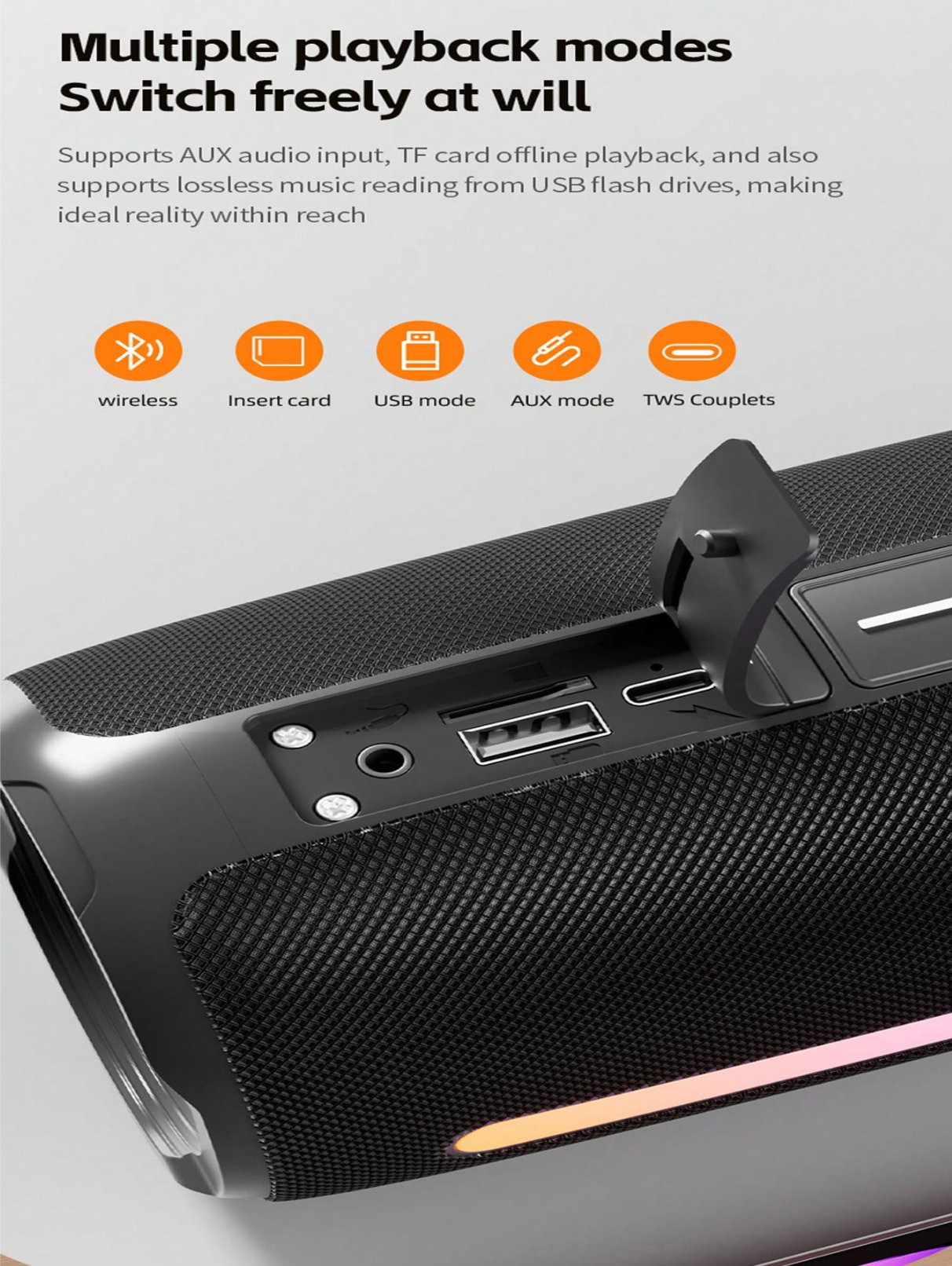 HEAVYBASS უსადენო Bluetooth დინამიკი. 10 W
