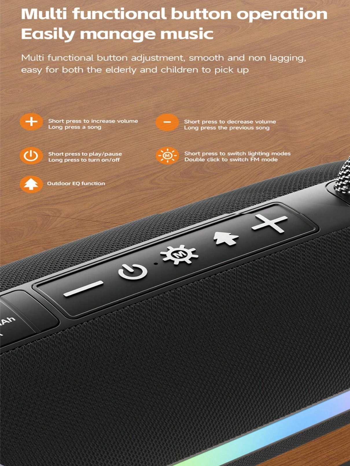 HEAVYBASS უსადენო Bluetooth დინამიკი. 10 W