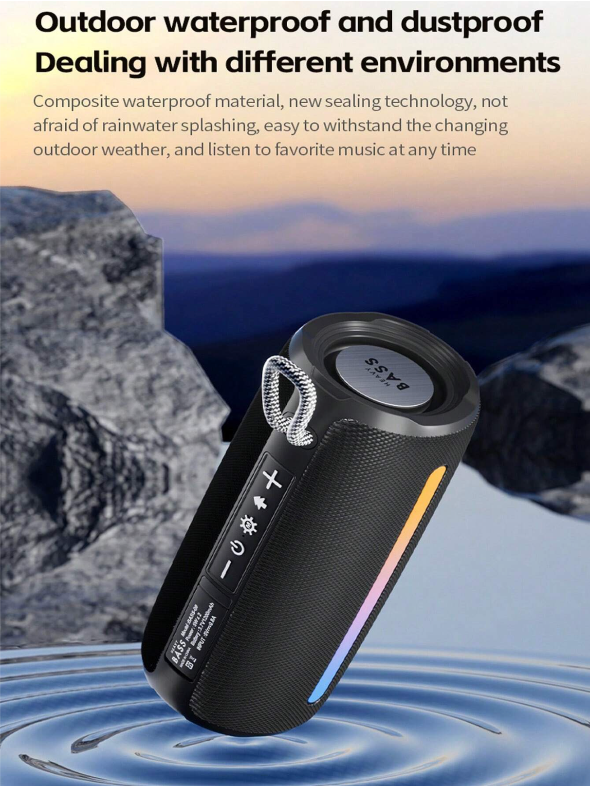 HEAVYBASS უსადენო Bluetooth დინამიკი. 10 W
