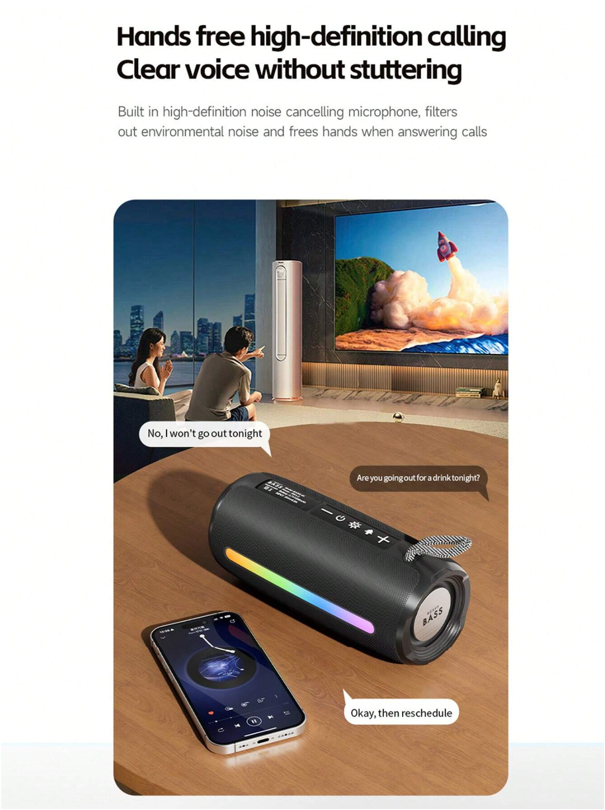 HEAVYBASS უსადენო Bluetooth დინამიკი. 10 W