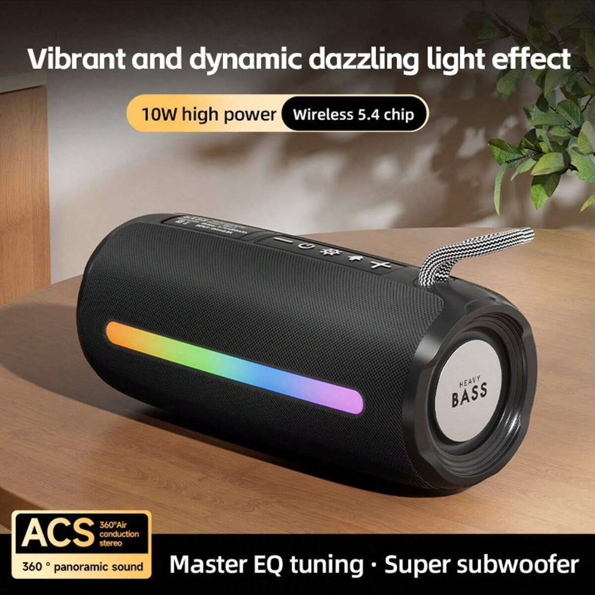 HEAVYBASS უსადენო Bluetooth დინამიკი. 10 W