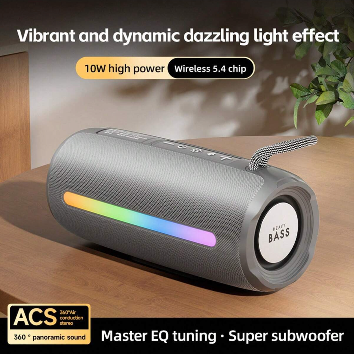 HEAVYBASS უსადენო Bluetooth დინამიკი. 10 W