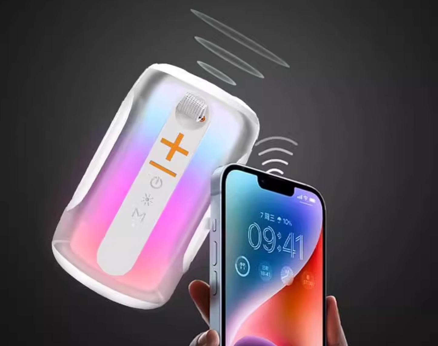 დინამიკი Bluetooth, ფერადი განათება, საბვუფერი PULSE8.