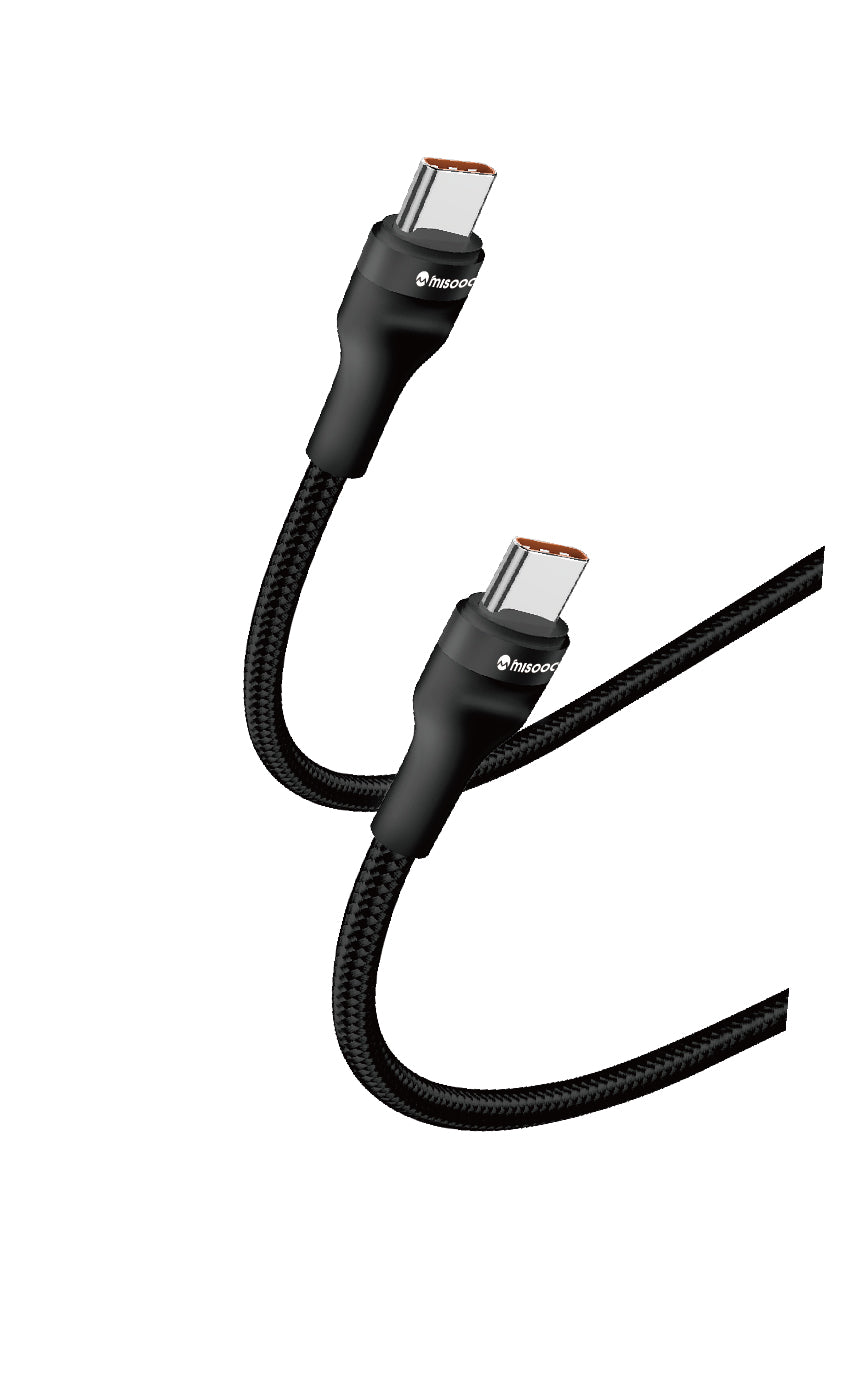 MISOOC სწრაფი დამუხტვის USB-C to USB-C კაბელი (100W, 1.2მ), ნეილონი