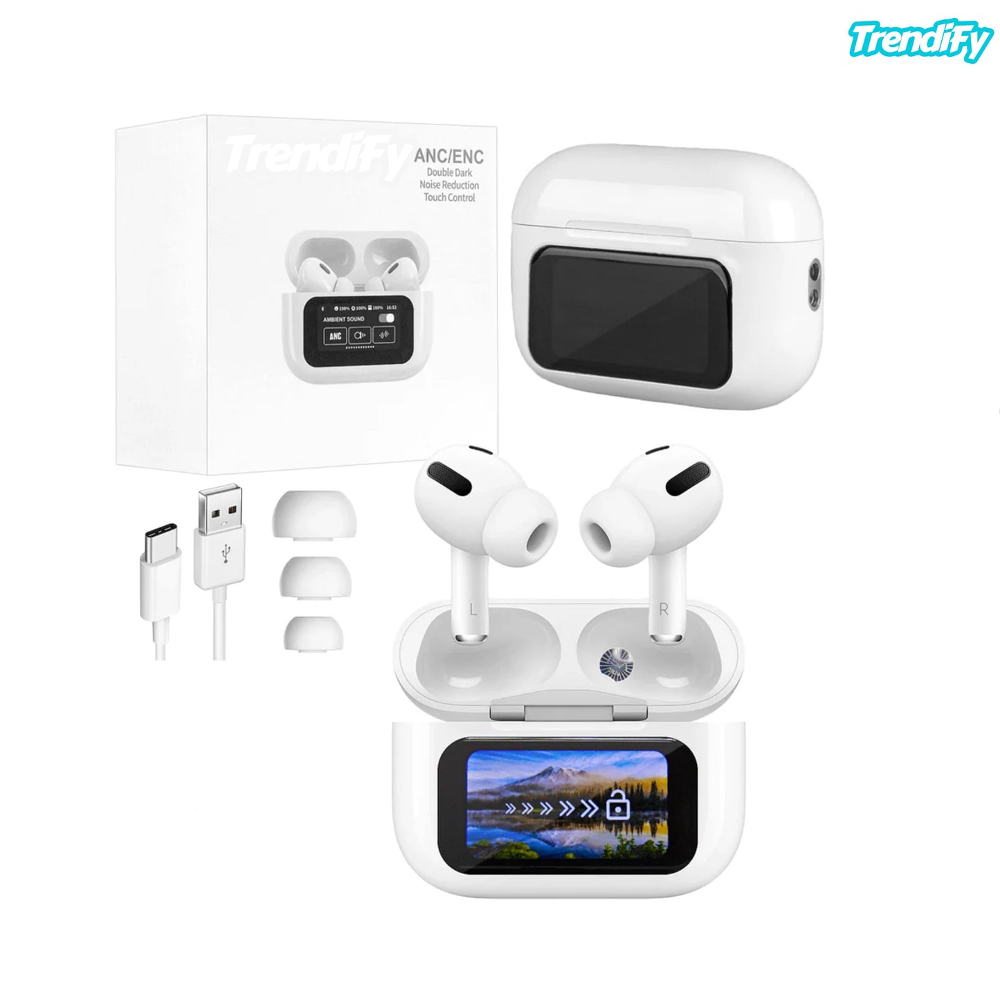 AirPods A9 Pro with touchscreen