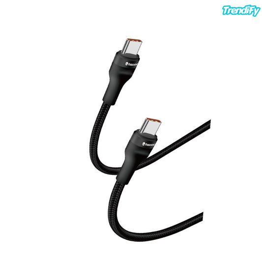 MISOOC სწრაფი დამუხტვის USB-C to USB-C კაბელი (100W, 1.2მ), ნეილონი