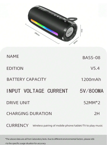 HEAVYBASS უსადენო Bluetooth დინამიკი. 10 W